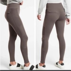 Athleta Delancey Moto Tight Brown XS